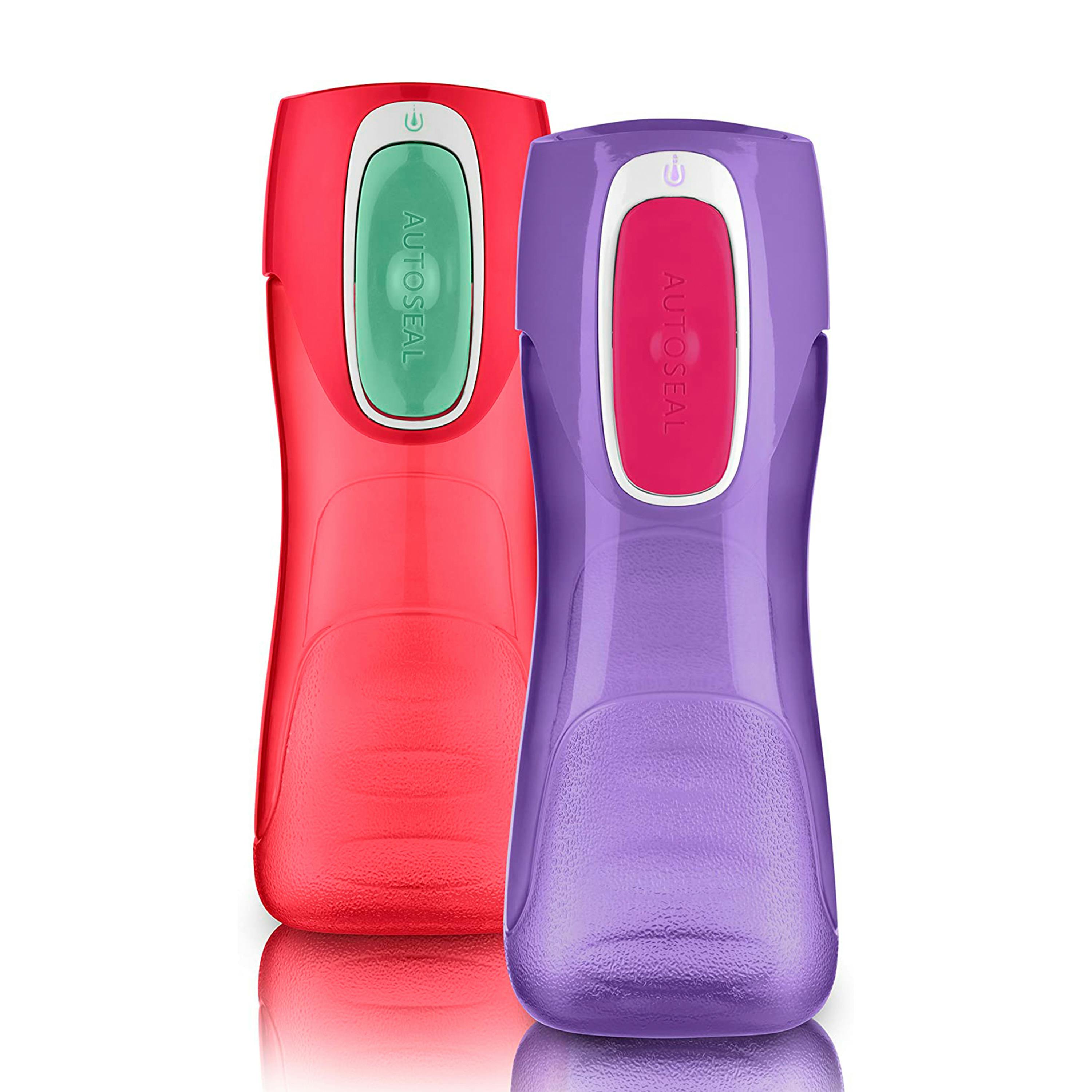 Trekker Kids Water Bottle with AUTOSEAL Lid, 14oz, 2-Pack