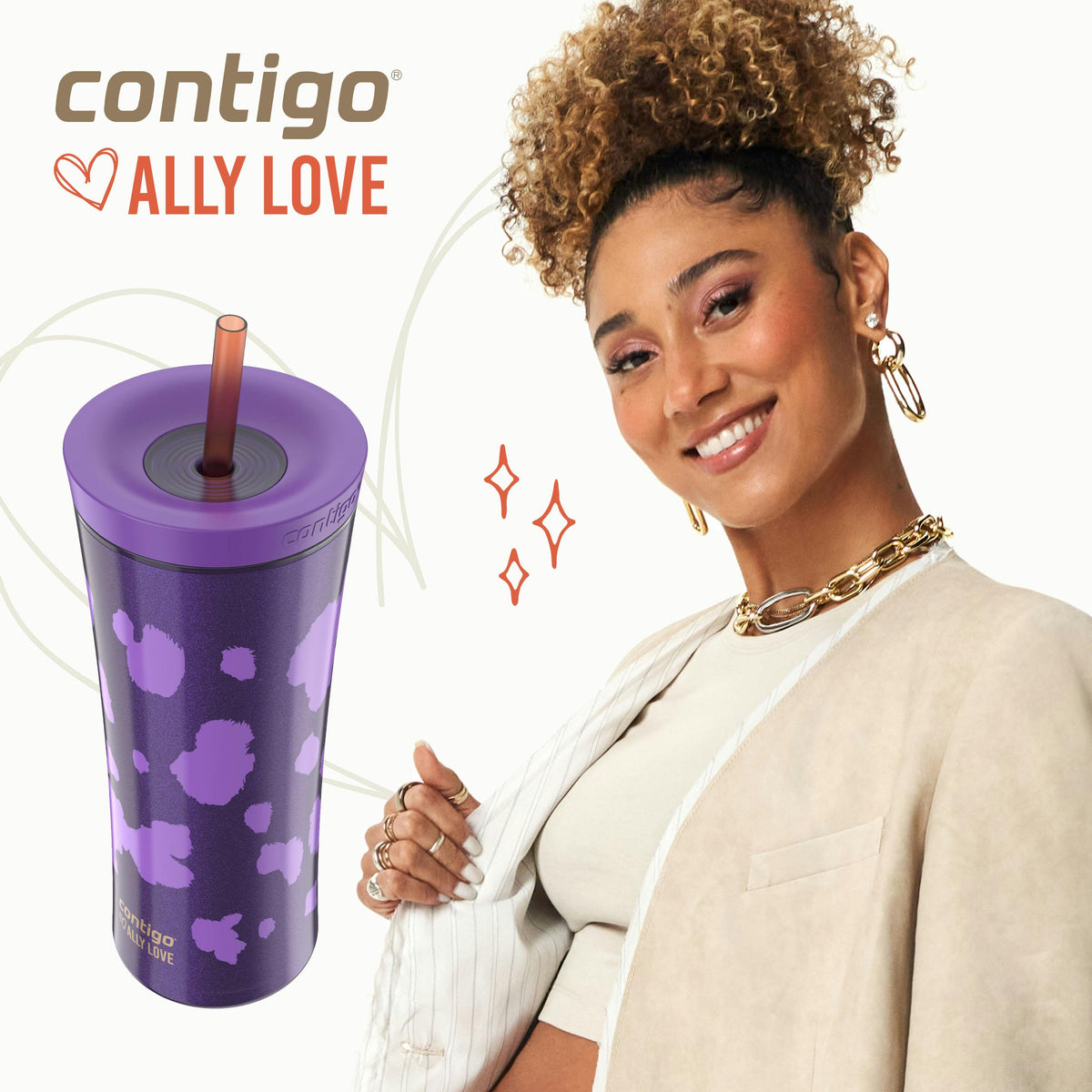 x Ally Love Streeterville AUTOCLOSE Shake & Go Tumbler, 20oz