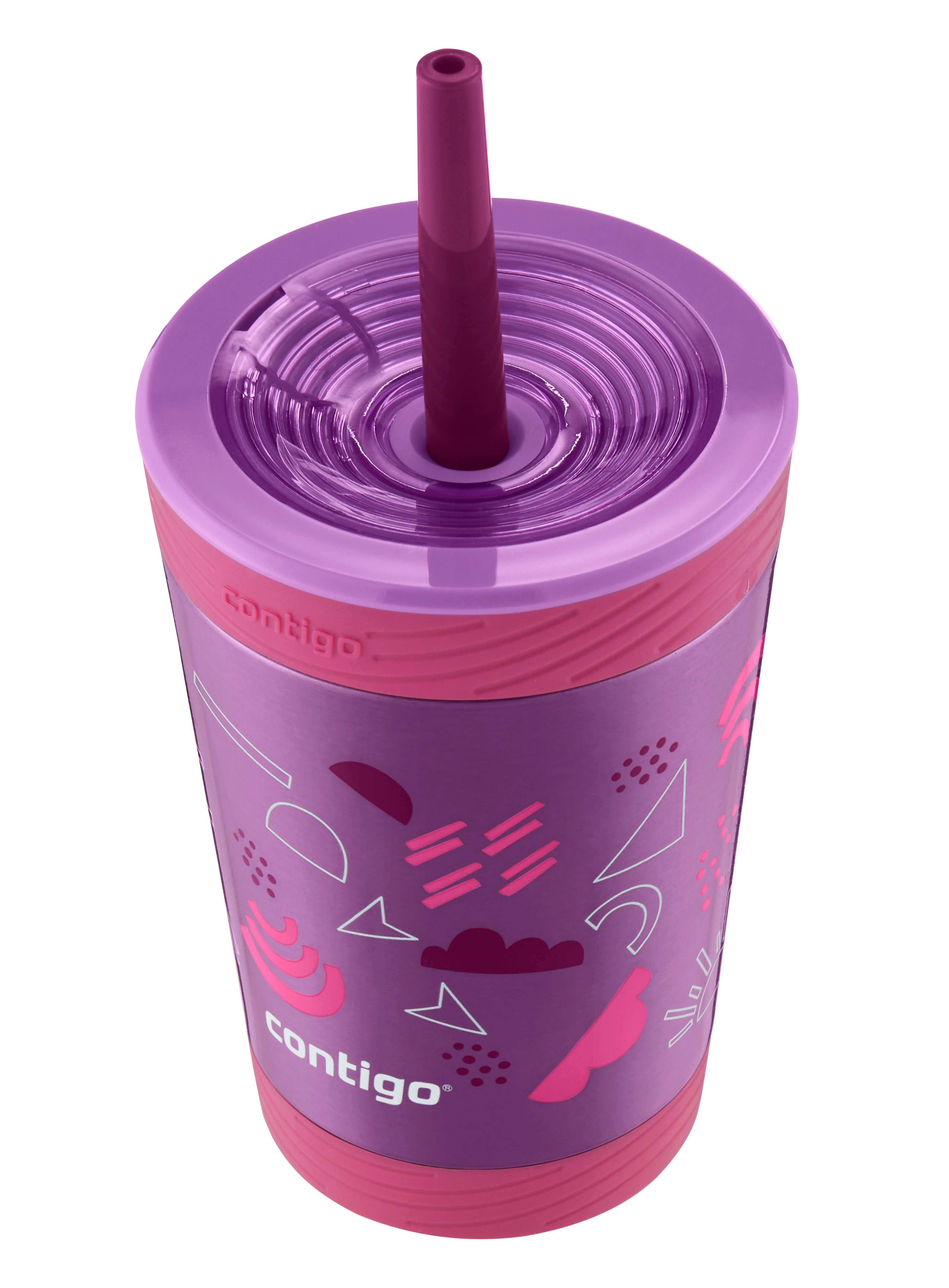 Kids Spill-Proof Stainless Steel Tumbler with Straw and THERMALOCK, 12 oz