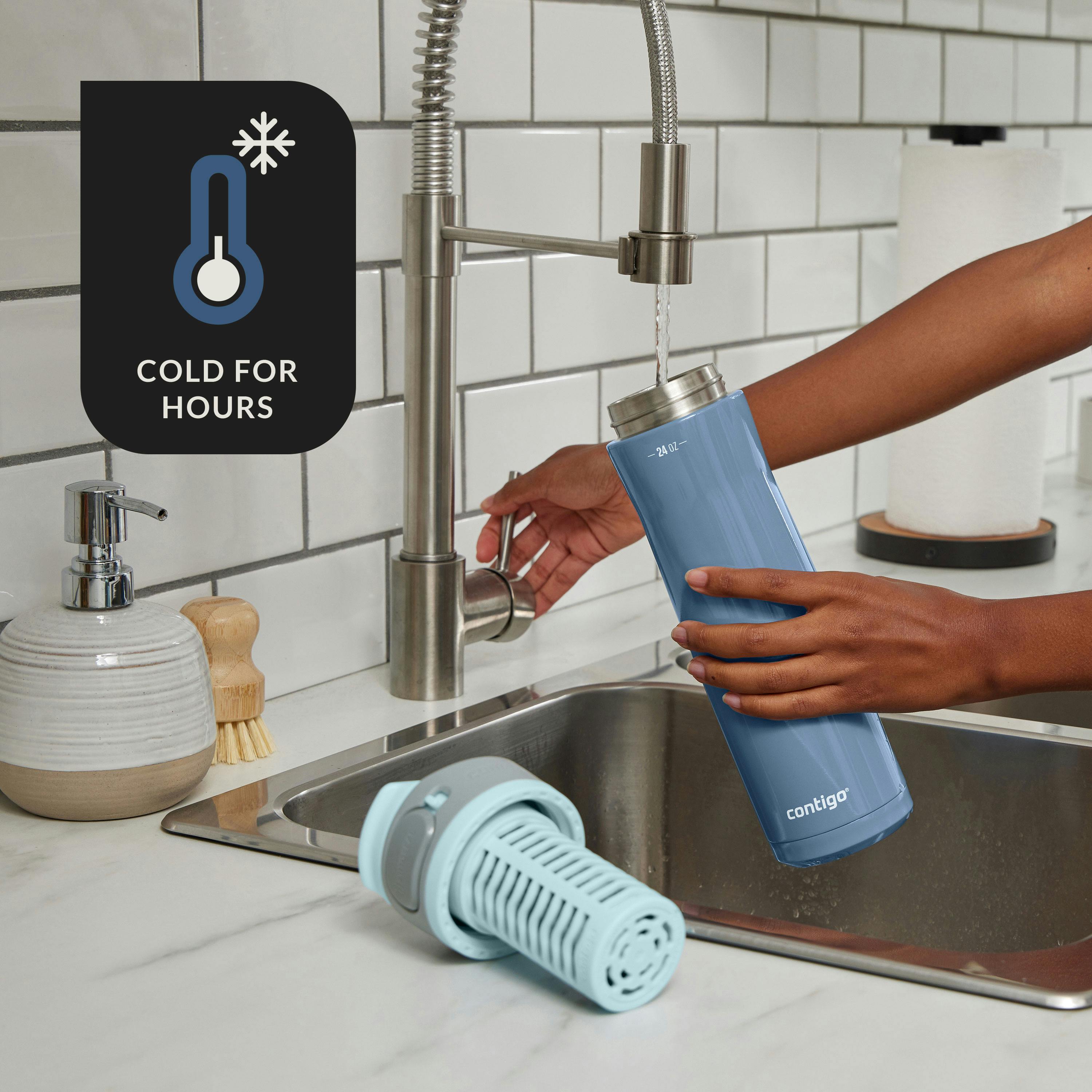 Clybourn Freeflow Filtration Tritan Water Bottle with AUTOSEAL LID, 24oz