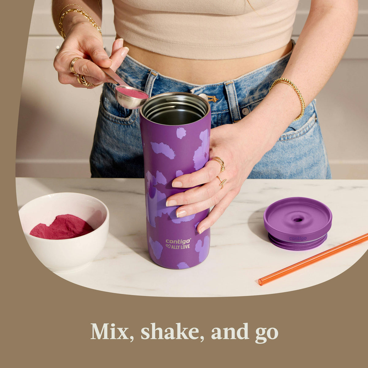 x Ally Love Streeterville 2.0 Stainless Steel Tumbler with Straw, 24oz