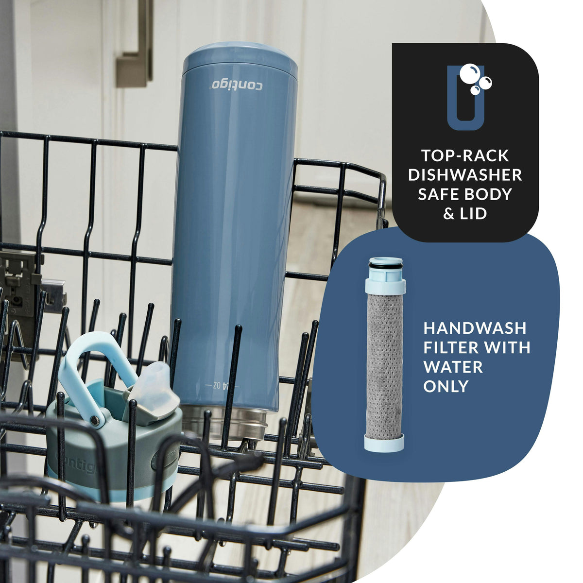 Wells Chill Stainless Steel Filter Water Bottle with AUTOSPOUT Straw Lid, 24 Oz