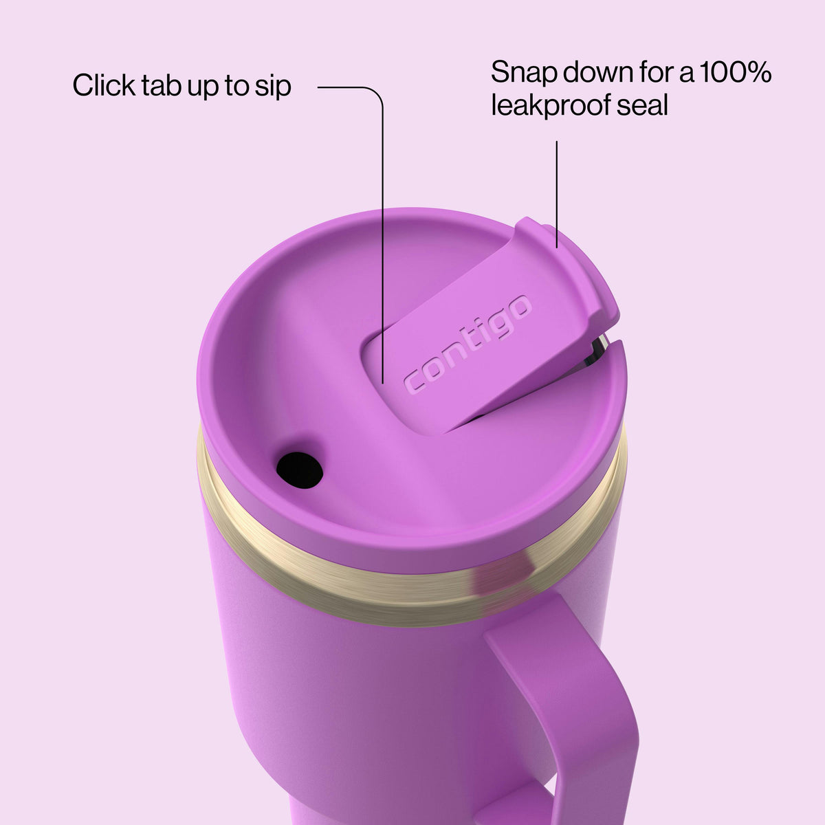 30 oz SnapSeal Tumbler (w/ Straw & Handle)