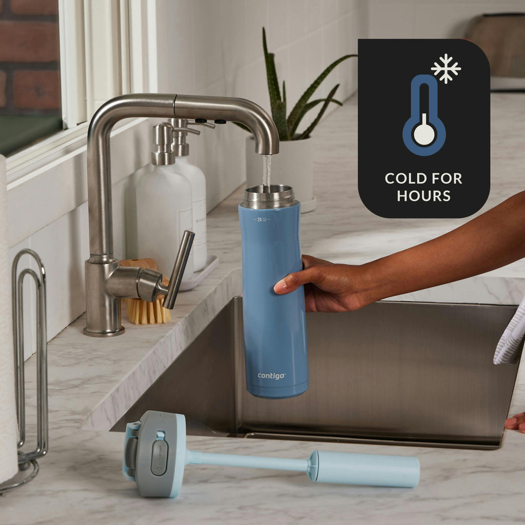 Wells Chill Stainless Steel Filter Water Bottle with AUTOSPOUT Straw Lid, 24 Oz