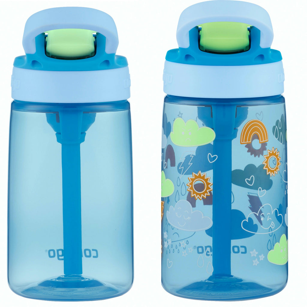Kids Water Bottle with Redesigned AUTOSPOUT Straw, 14 oz, 2 pack