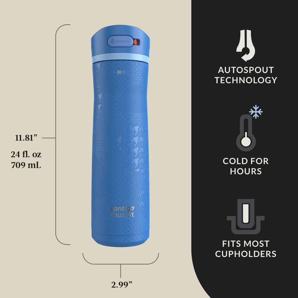 x Ally Love Ashland Chill 2.0 Stainless Steel Water Bottle with AUTOSPOUT Lid, 24oz