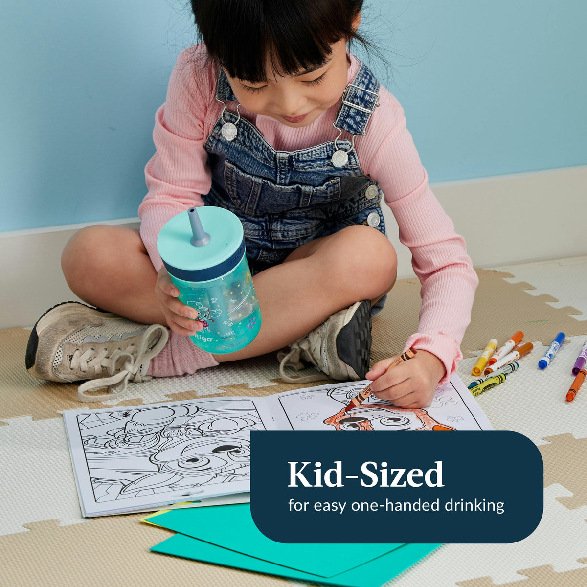 Kids’ Leighton Straw Tumbler with Spill-Proof Leak-Proof Lid, 14oz