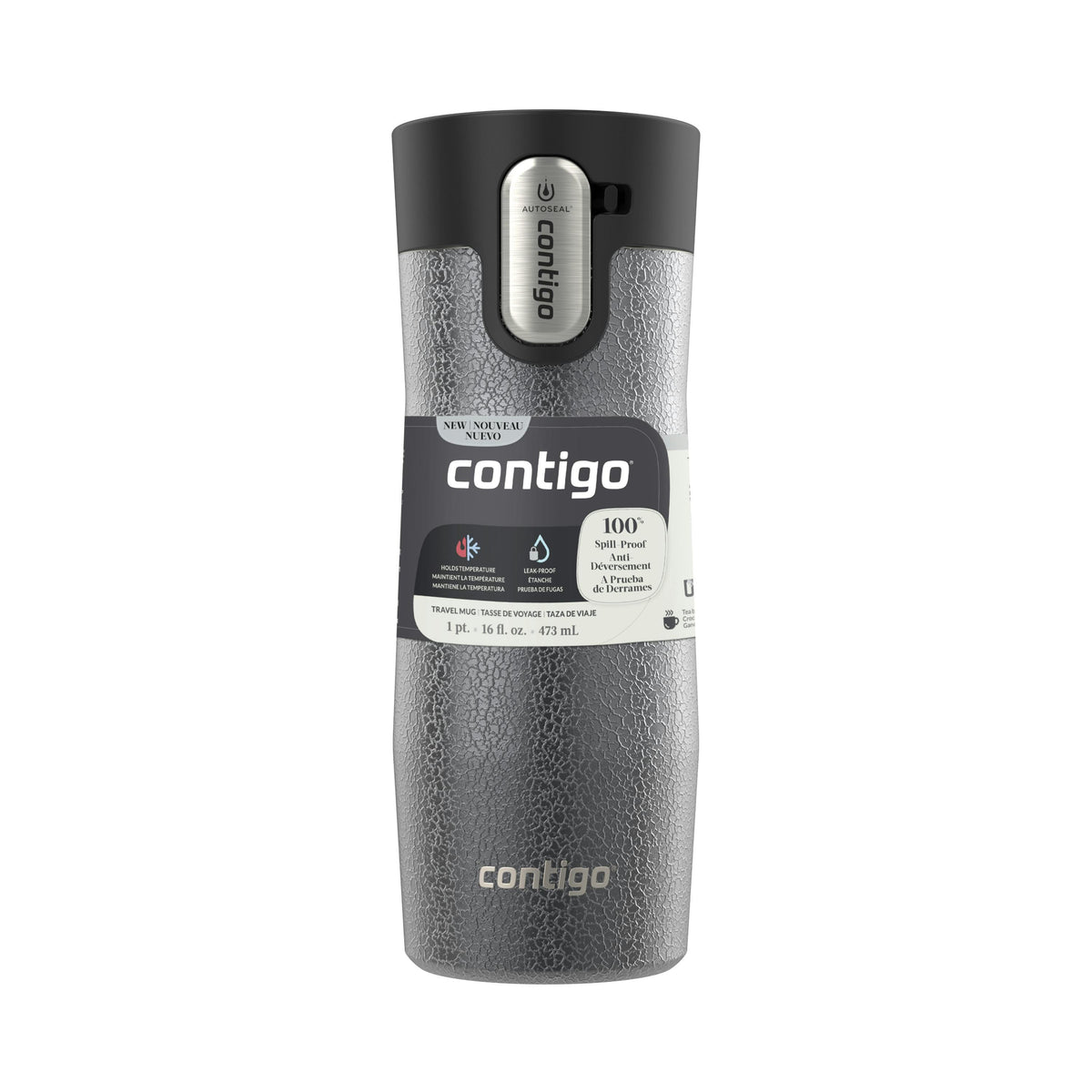 AUTOSEAL West Loop Vacuum-Insulated Stainless Steel Travel Mug with Easy-Clean Lid, 16 oz