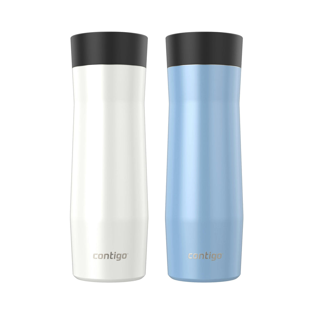 AUTOSEAL West Loop Vacuum-Insulated Stainless Steel Travel Mug with Easy-Clean Lid, 20 oz, 2-Pack