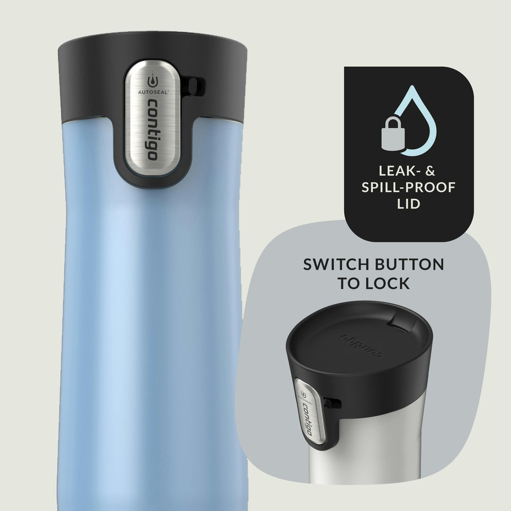 AUTOSEAL West Loop Vacuum-Insulated Stainless Steel Travel Mug with Easy-Clean Lid, 20 oz, 2-Pack